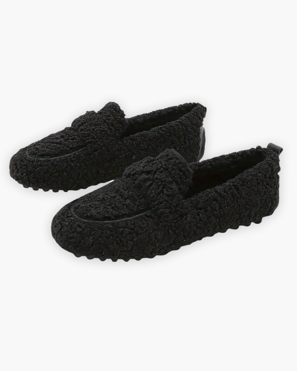 Mokassin Hausschuhe – Kunstplüsch & Gummi – Geschlossene Form – Damen