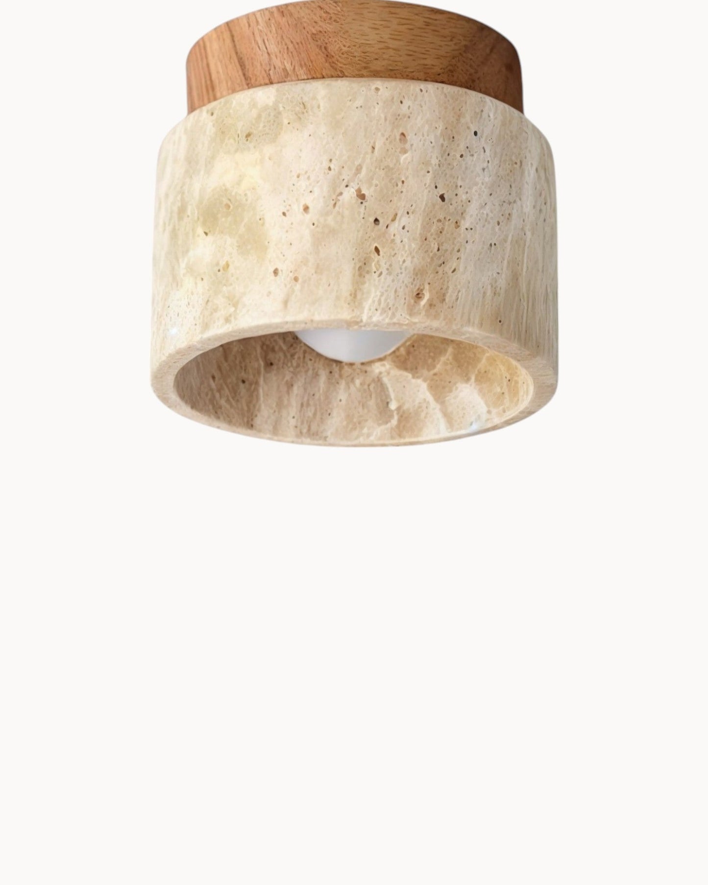 Deckenleuchte Holz – Wabi-Sabi – Khaki – Ø12 cm