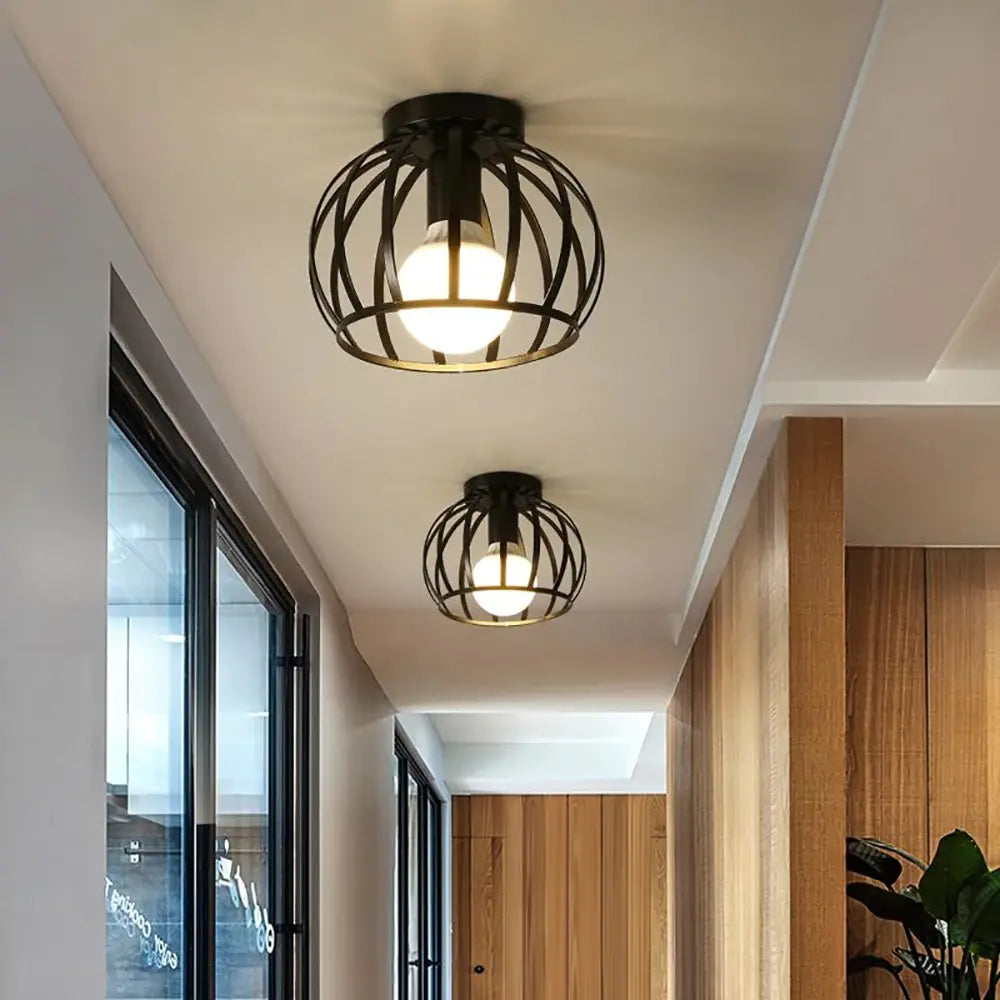 Industrielle Deckenleuchte Schwarz für Schlafzimmer, Bäder und Flure – Moderne LED Deckenlampe mit einfachem Montage-Design 4