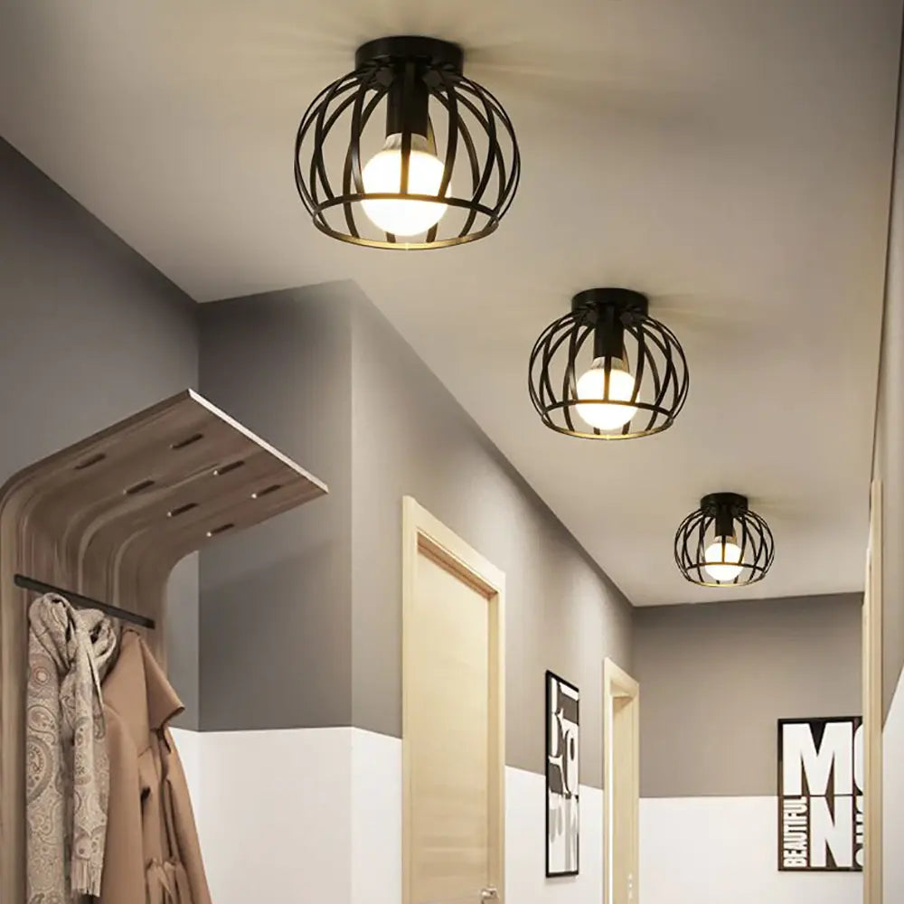 Industrielle Deckenleuchte Schwarz für Schlafzimmer, Bäder und Flure – Moderne LED Deckenlampe mit einfachem Montage-Design 5