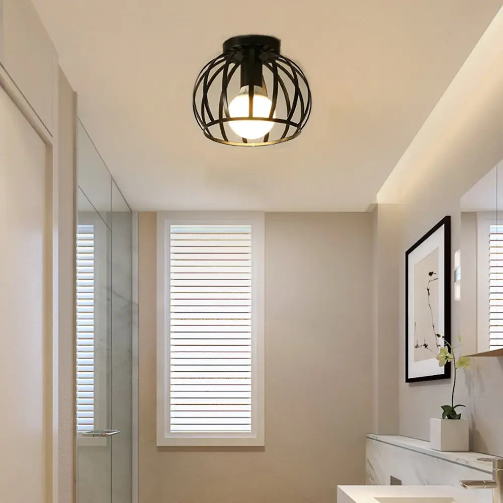 Industrielle Deckenleuchte Schwarz für Schlafzimmer, Bäder und Flure – Moderne LED Deckenlampe mit einfachem Montage-Design 7
