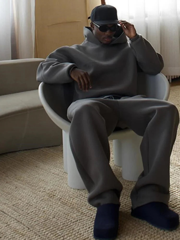 Trainingsanzug – Atmungsaktive Stoffmischung – Oversized Hoodie & Jogginghose – Herren