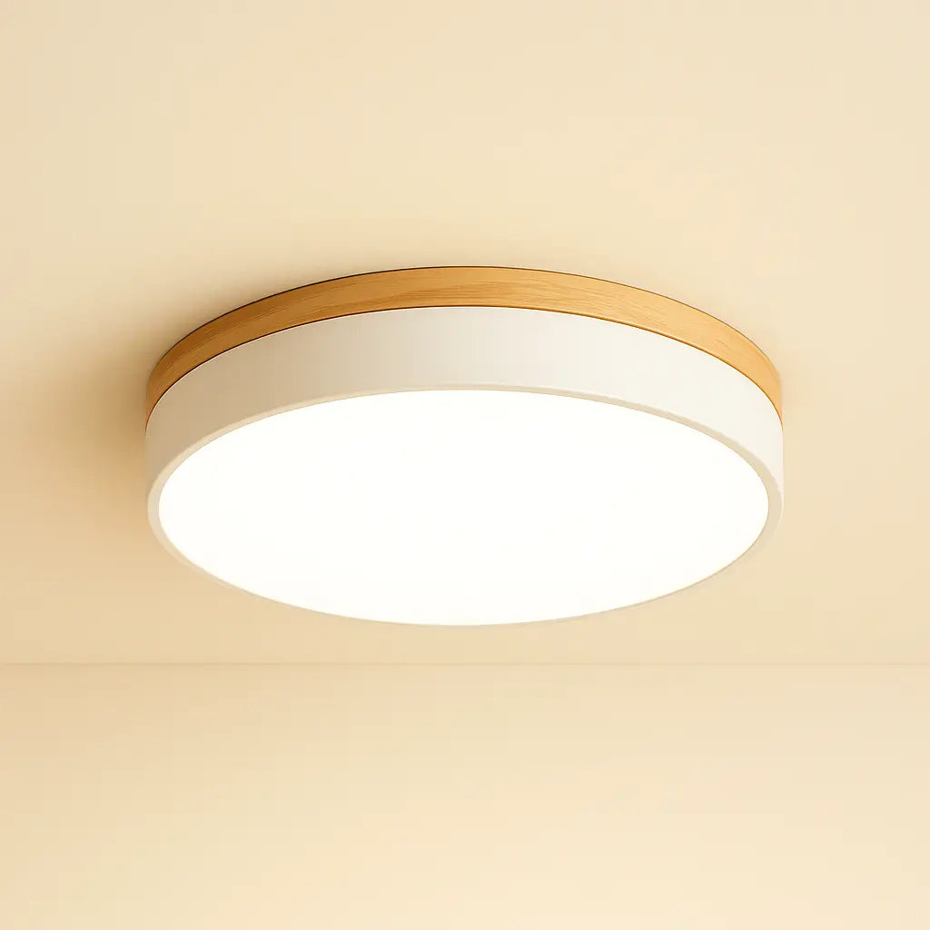 Skandinavische Deckenlampe aus Holz – Moderne Deckenleuchte für Wohnzimmer in verschiedenen Farben, 30 cm, E27 Fassung 7