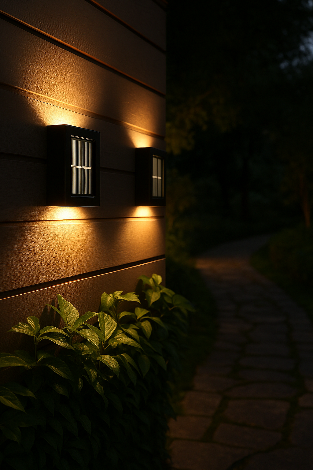 SolarGlow LED Solar Wandlampen – Kabellos, Wetterfest & Stimmungsvolles Licht für Außenbereiche