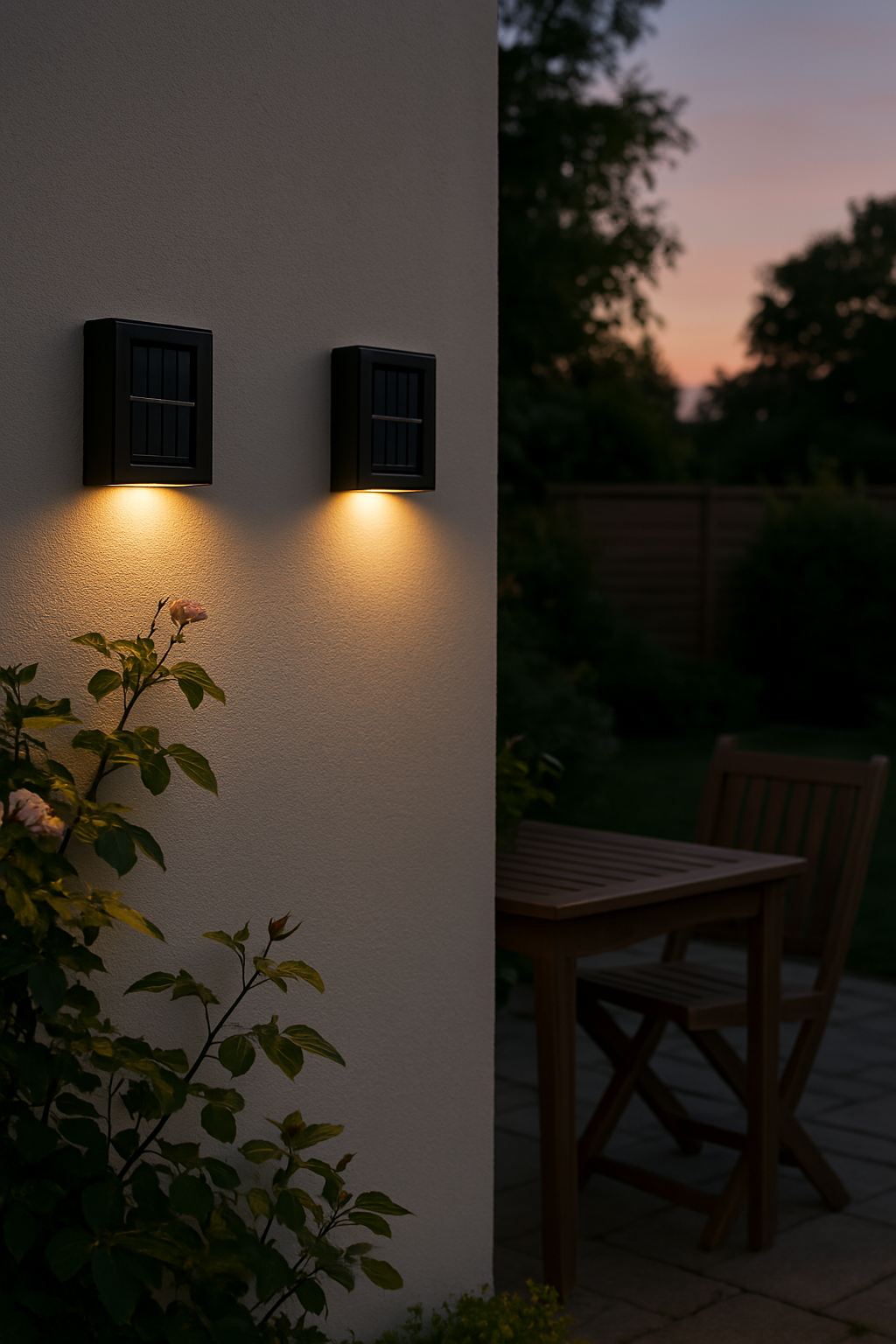 SolarGlow LED Solar Wandlampen – Kabellos, Wetterfest & Stimmungsvolles Licht für Außenbereiche