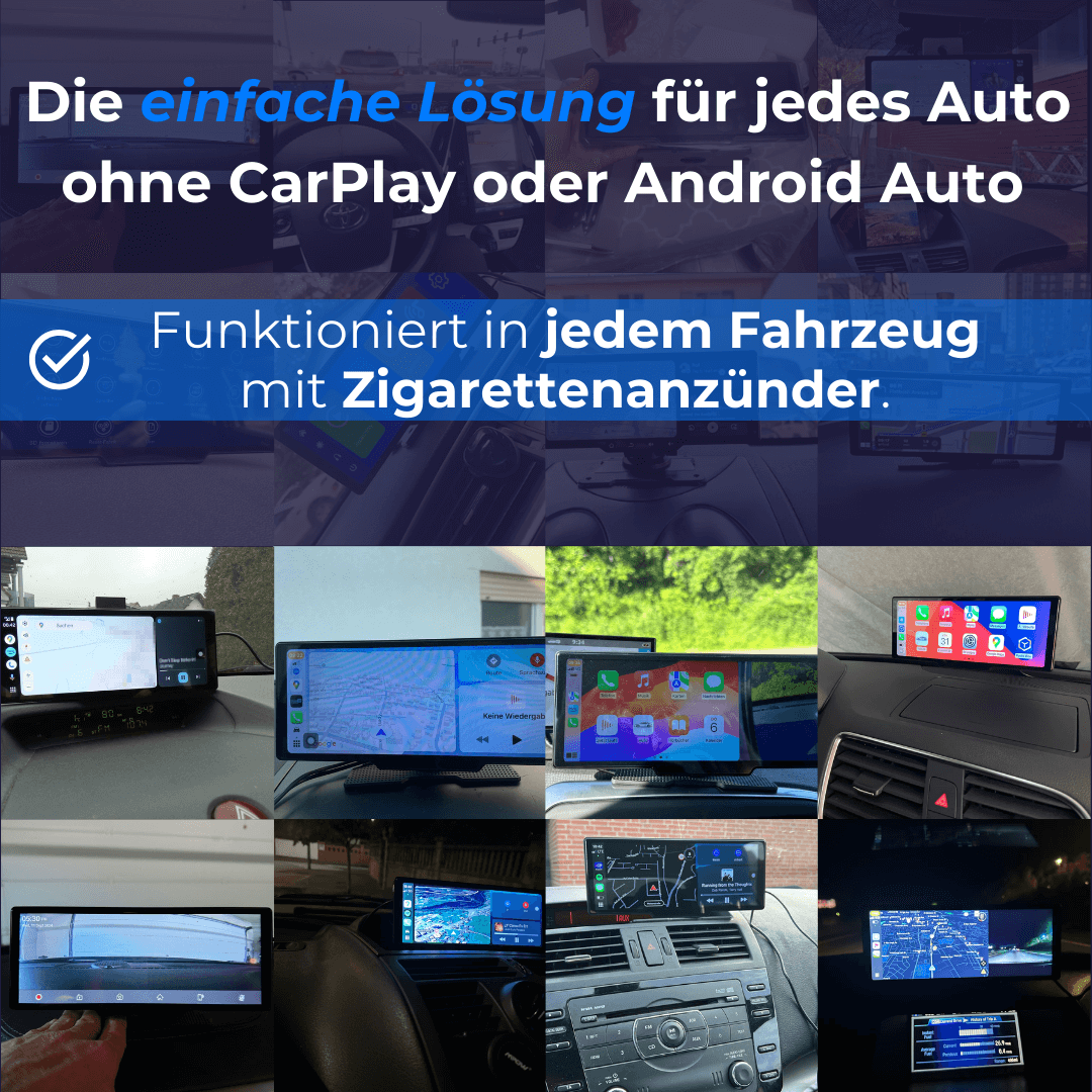 Luxeraum.de Motor Vehicle A/V Players & In-Dash Systems Auto Display mit Apple CarPlay & Android Auto CarMate™ – 10" Touchscreen Navigation, Bluetooth & Rückfahrkamera