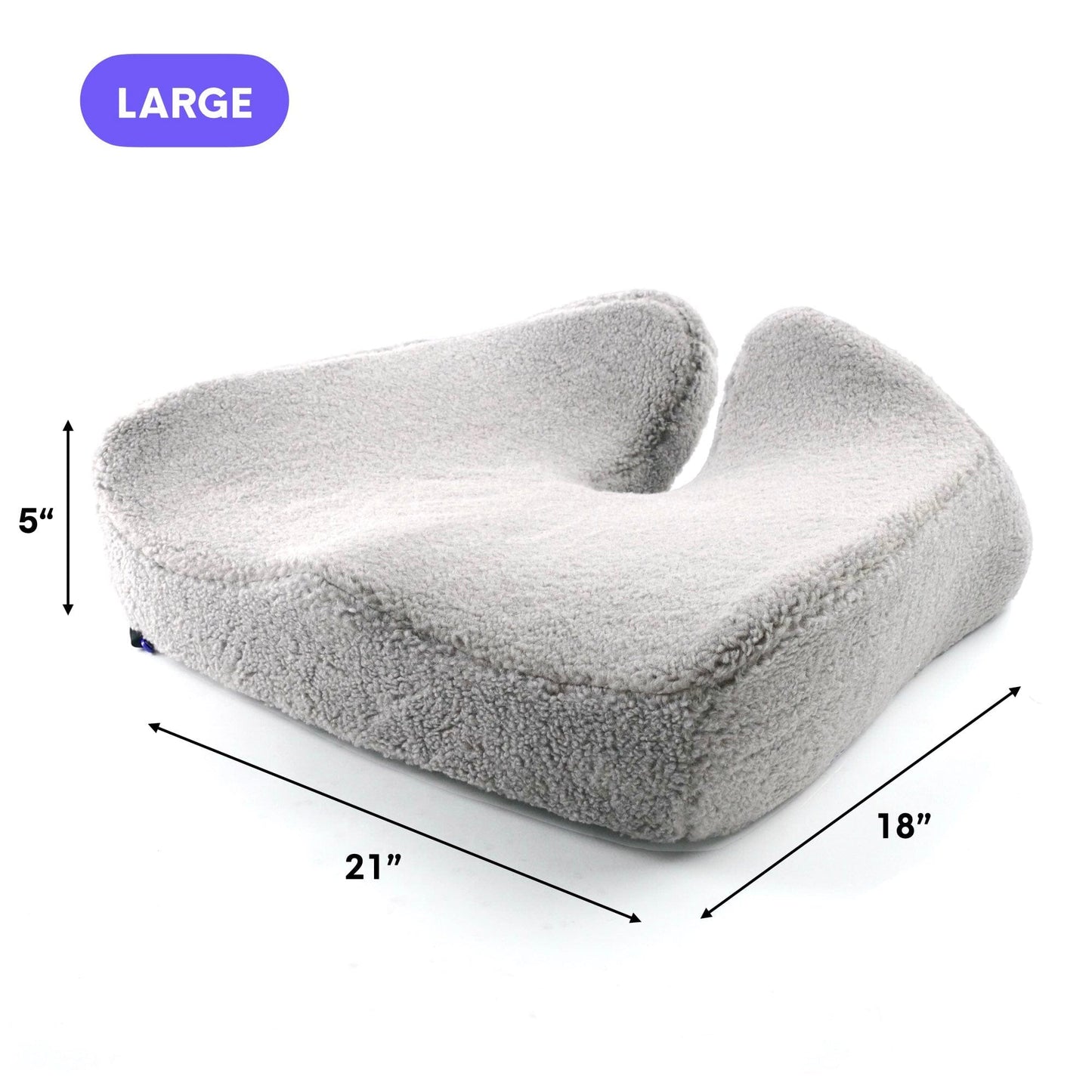 Luxeraum.de Chair & Sofa Cushions Groß / Britisch Grau Sherpa Orthopädisches Sitzkissen Cloud Cradle – Memory Foam Sitzkissen für Büro, Auto & Stuhl gegen Rückenschmerzen