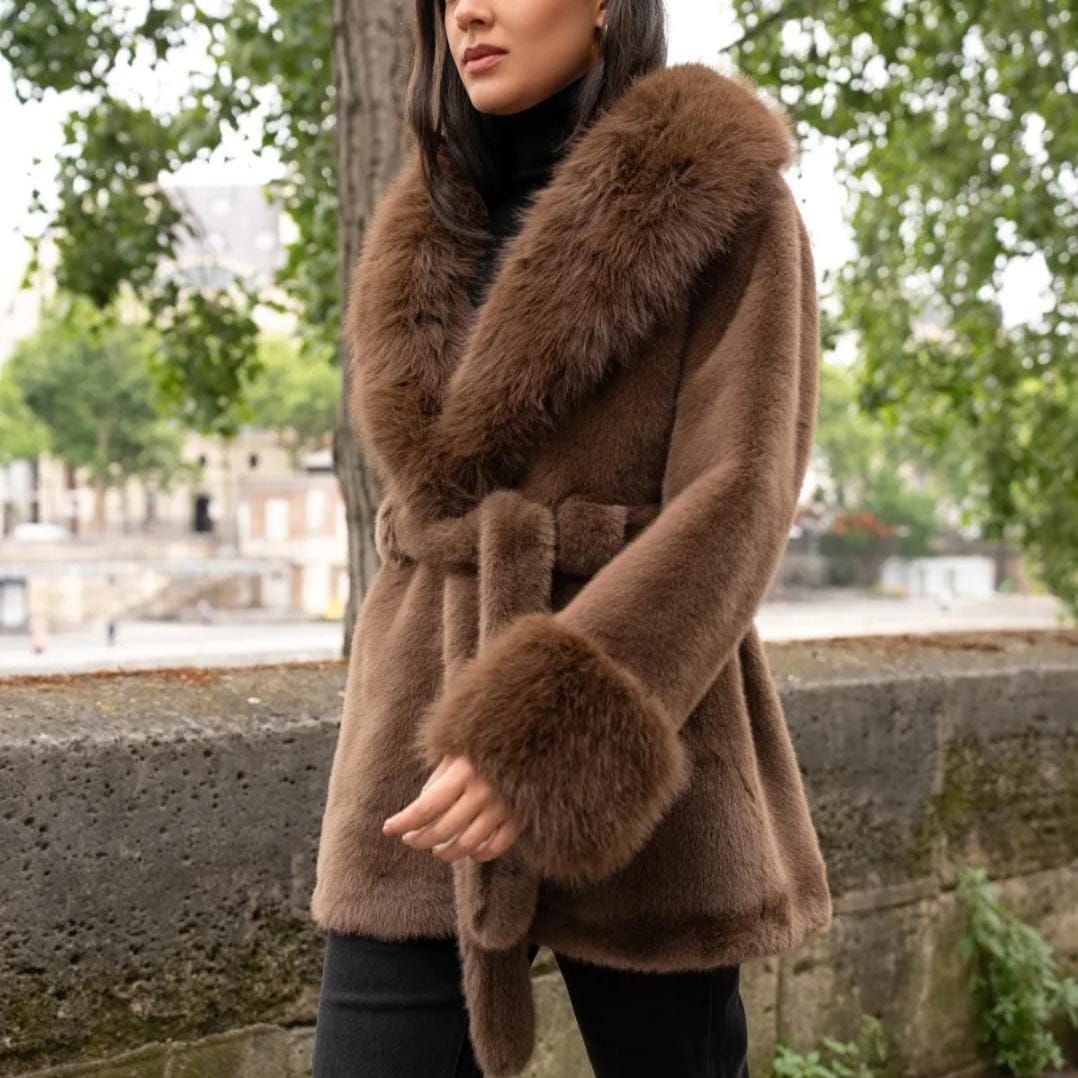 Luxeraum.de Coats & Jackets Einheitsgröße / Brown Damen Jacke Braun – Warm & Elegant für den Winter