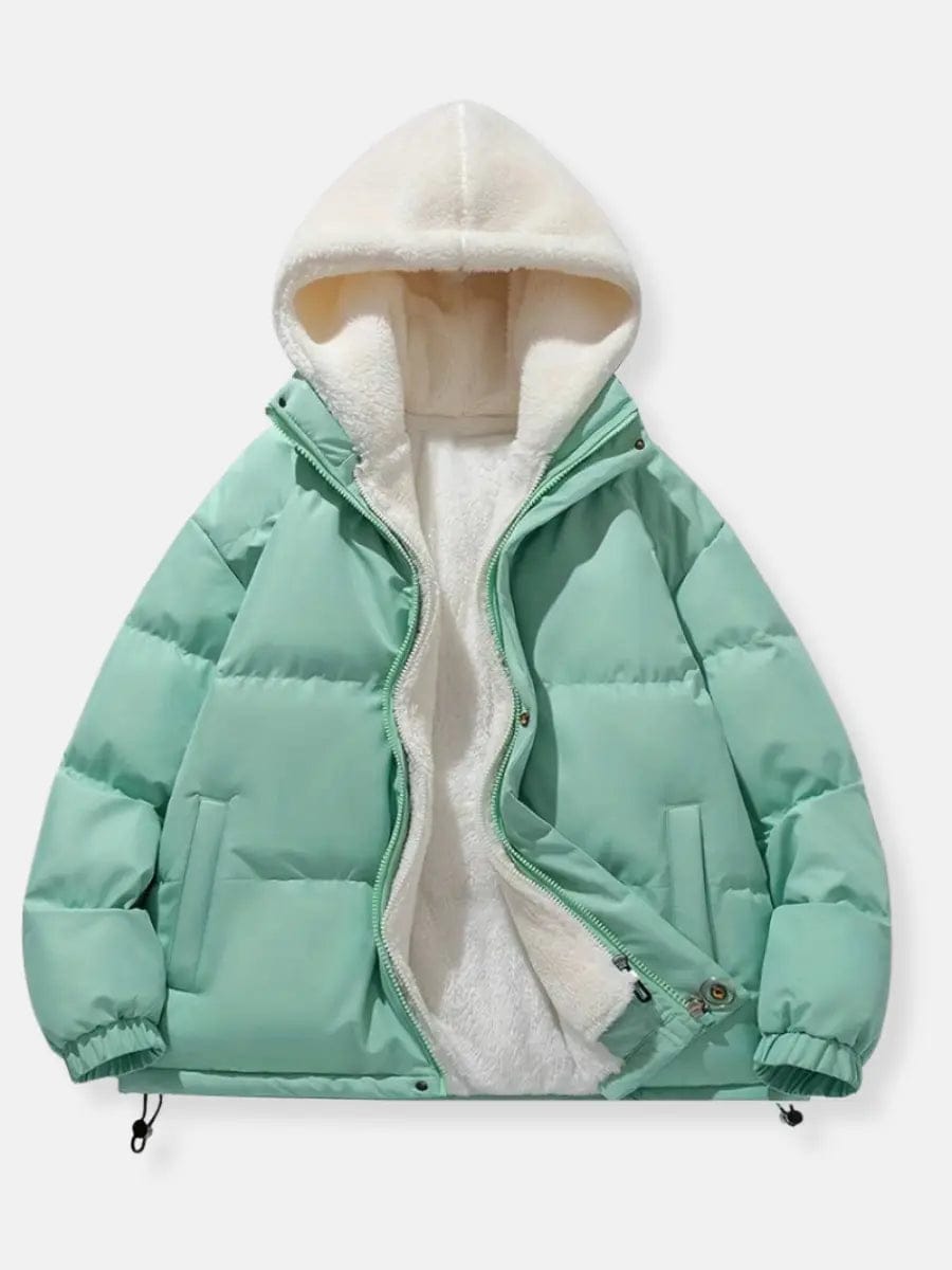 Luxeraum.de Mintgrün / M Damen Steppjacke Winter warm mit Fleece – hochwertig und elegant