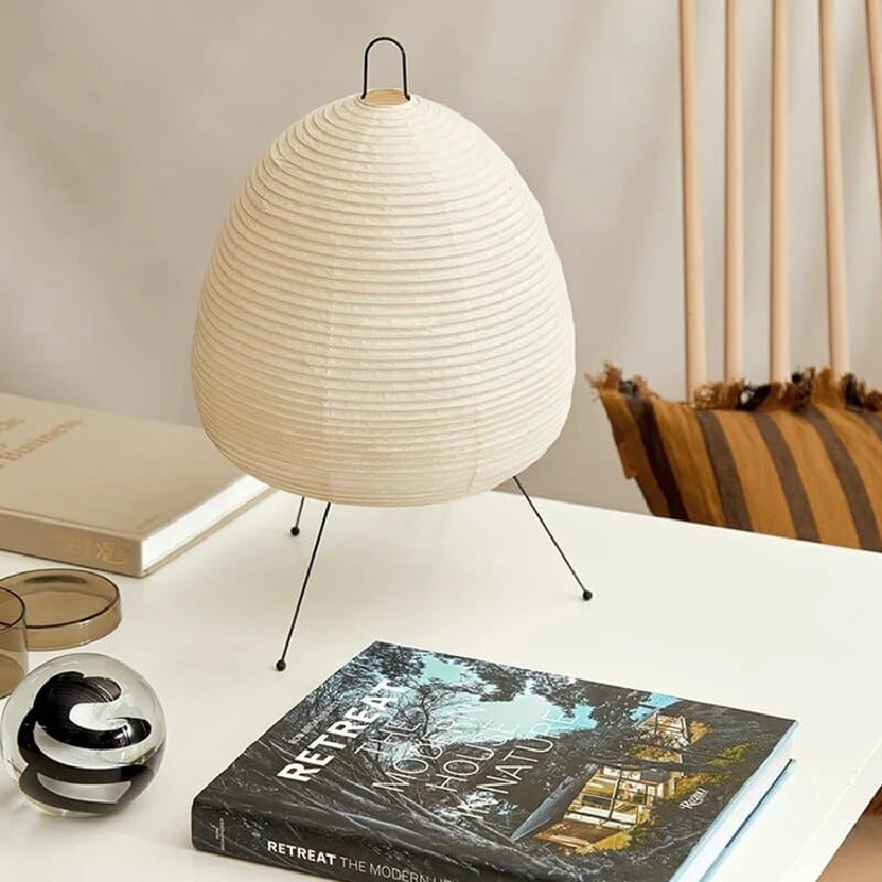 Luxeraum.de Lamps Japanische Tischlampe - Reispapier - Warmes Licht - Stilvolle Innenräume