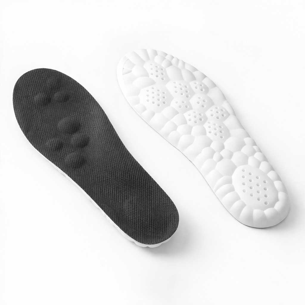 Luxeraum.de Arch Supports Schwarz / 35-36 Komfort Einlegesohlen mit Massage-Effekt – Flexible Schuhsohlen für Alltag, Sport & Arbeit
