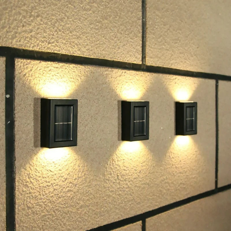 SolarGlow LED Solar Wandlampen – Kabellos, Wetterfest & Stimmungsvolles Licht für Außenbereiche