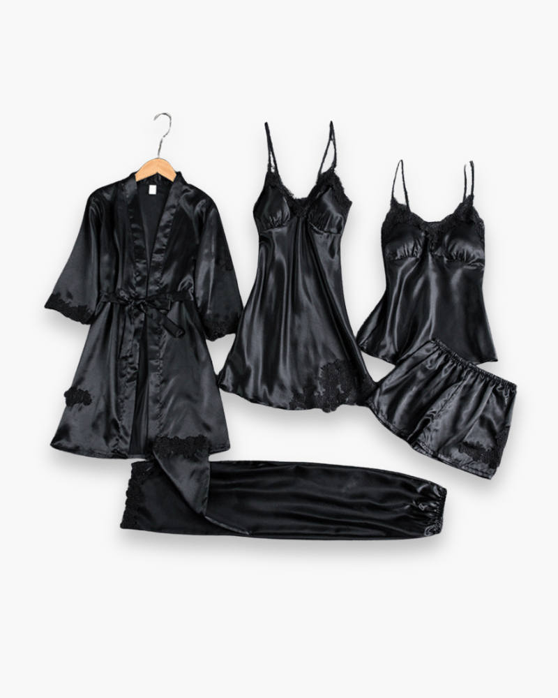 Luxeraum.de Pajamas Schwarz / S Schlafanzug-Set – Mehrteiliges Design – Elegante Silhouette – Damen