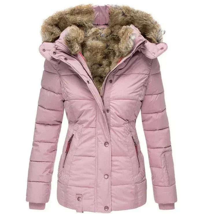 Luxeraum.de Rosa / S Winterjacke Damen warm gefüttert – Elegante Premium Jacke