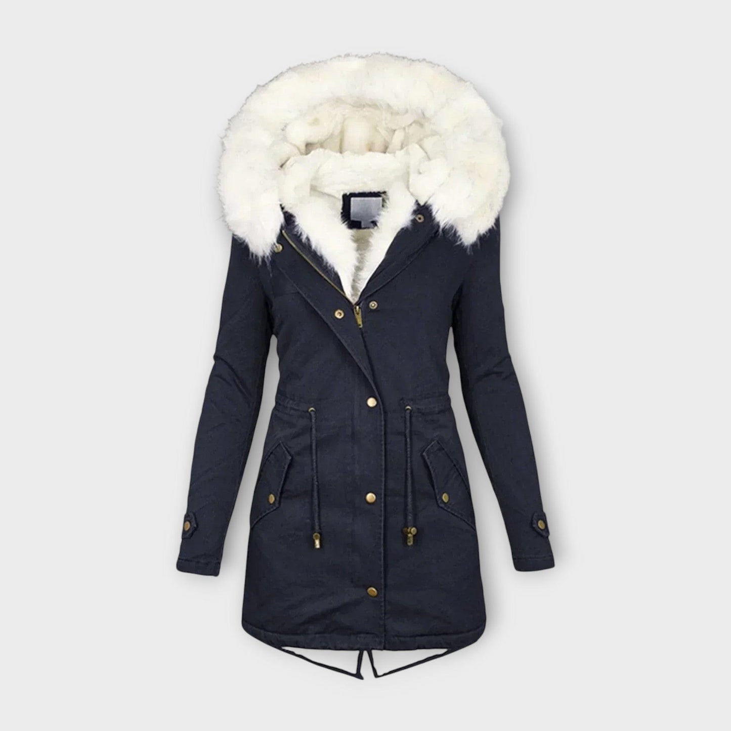 Luxeraum.de Blau / S Winterjacke Damen wasserfest & warm mit Pelzfutter – Premium Komfort