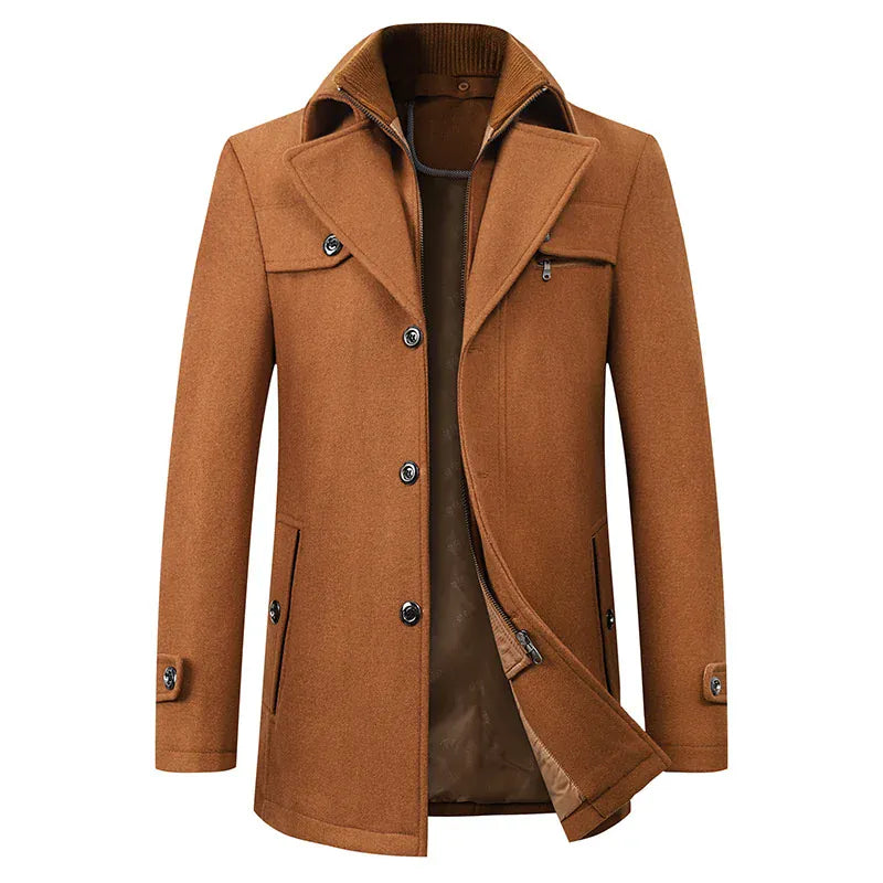 Luxeraum.de Overcoats Braun / XS Winterjacke – Wasserabweisender Materialmix – Business – Herren