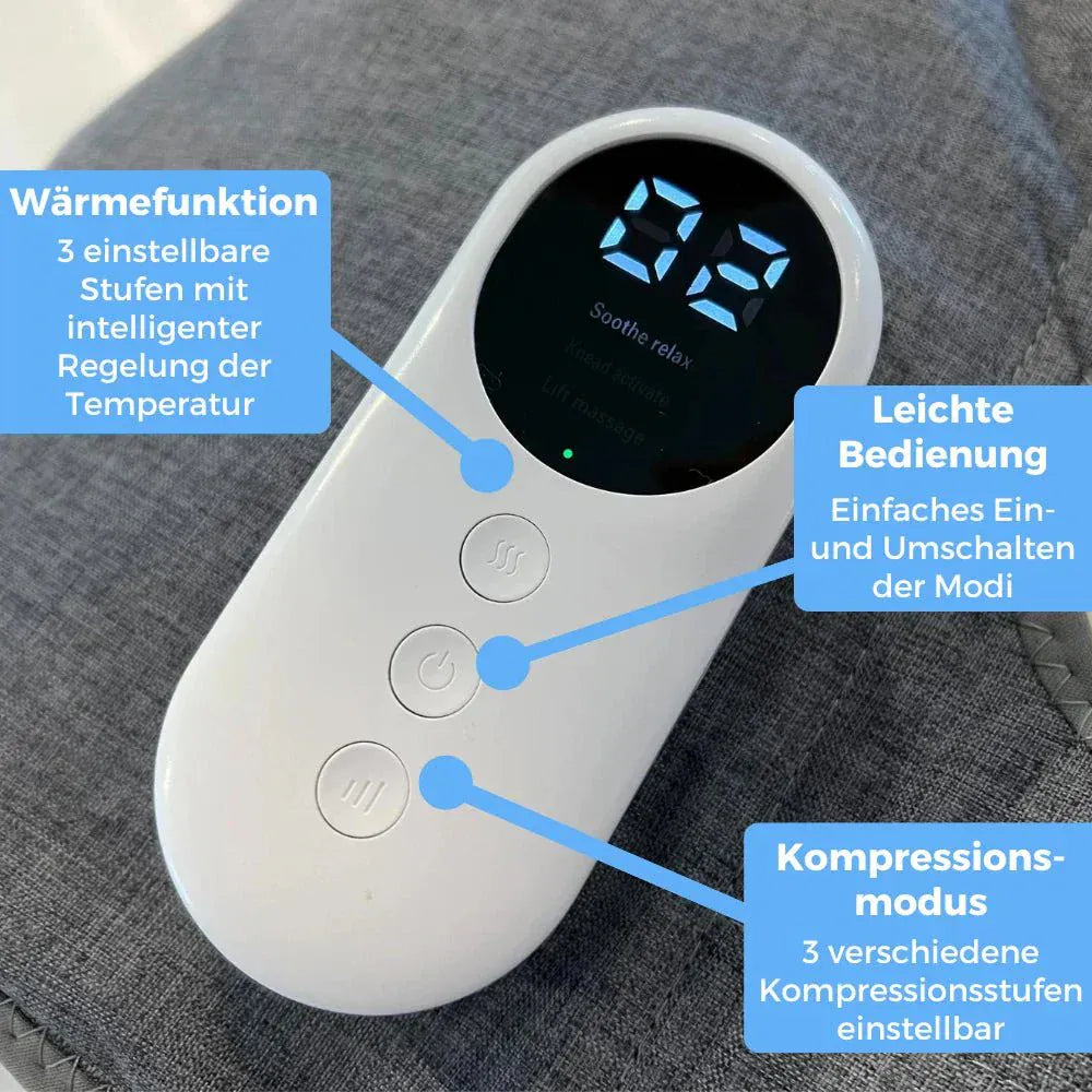 Luxeraum.de Electric Massagers Bein Massagegerät elektrisch 3-in-1 Minasa für Waden & Beine – Kompression Massagegerät gegen Schmerzen & Schwellungen