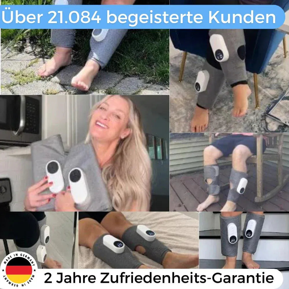 Luxeraum.de Electric Massagers Bein Massagegerät elektrisch 3-in-1 Minasa für Waden & Beine – Kompression Massagegerät gegen Schmerzen & Schwellungen