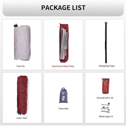Luxeraum.de Tents Ultraleichtes 3-Personen Trekkingzelt – freistehend, wasserdicht, kompakt für Backpacking & Camping