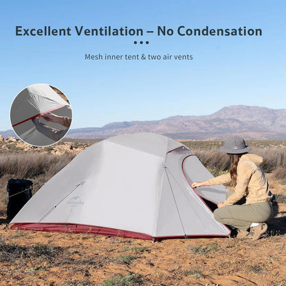 Luxeraum.de Tents Ultraleichtes 3-Personen Trekkingzelt – freistehend, wasserdicht, kompakt für Backpacking & Camping