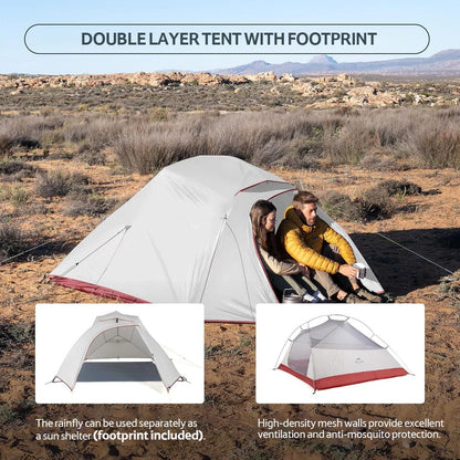 Luxeraum.de Tents Ultraleichtes 3-Personen Trekkingzelt – freistehend, wasserdicht, kompakt für Backpacking & Camping