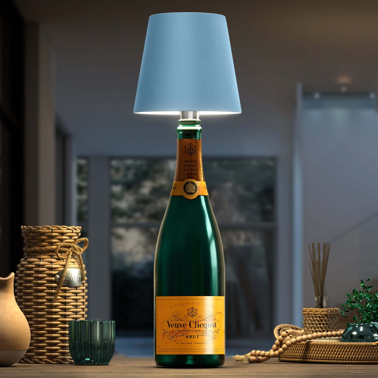 EcoGlow – Elegante LED Flaschenlampe Für Nachhaltiges Innendesign