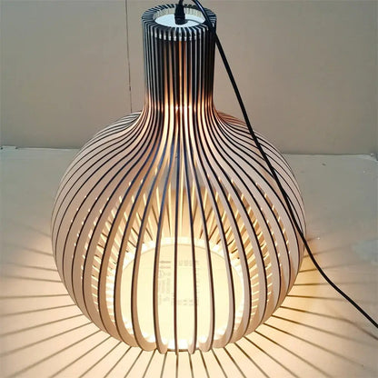 Pendelleuchte aus Holz Ø35cm/Ø45cm/Ø55cm – Stilvolle Hängelampe für Esszimmer und Wohnräume 7