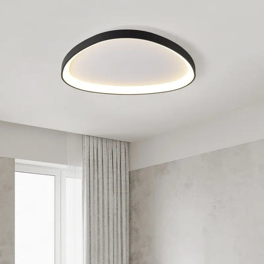 Skandinavische Deckenlampe mit Fernbedienung – LED Deckenleuchte in Weiß und Schwarz für Wohnzimmer 0