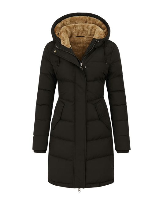 Damen Steppmantel mit Kapuze – warm & hochwertig für den Winter