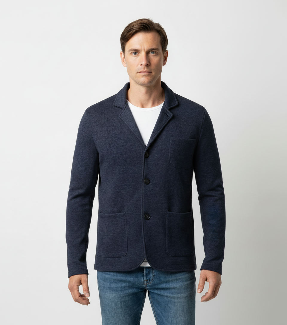 Freizeit-Blazer – Polyester – klassisches Revers mit Zweiknopf-Verschluss – Herren