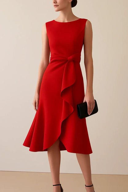 Luxeraum.de Dresses Rot / S Abendkleid – Fließender Stoff – Schleifendetail – Damen