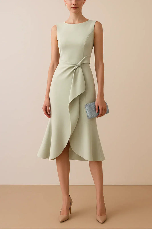 Luxeraum.de Dresses Beige / S Abendkleid – Fließender Stoff – Schleifendetail – Damen
