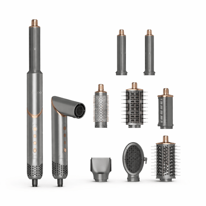 Luxeraum.de Hair Styling Tool Sets Airstyler 8 in 1 mit Coanda-Luftstrom – Haarstyler mit 8 Aufsätzen, 1400W, Cold Shot