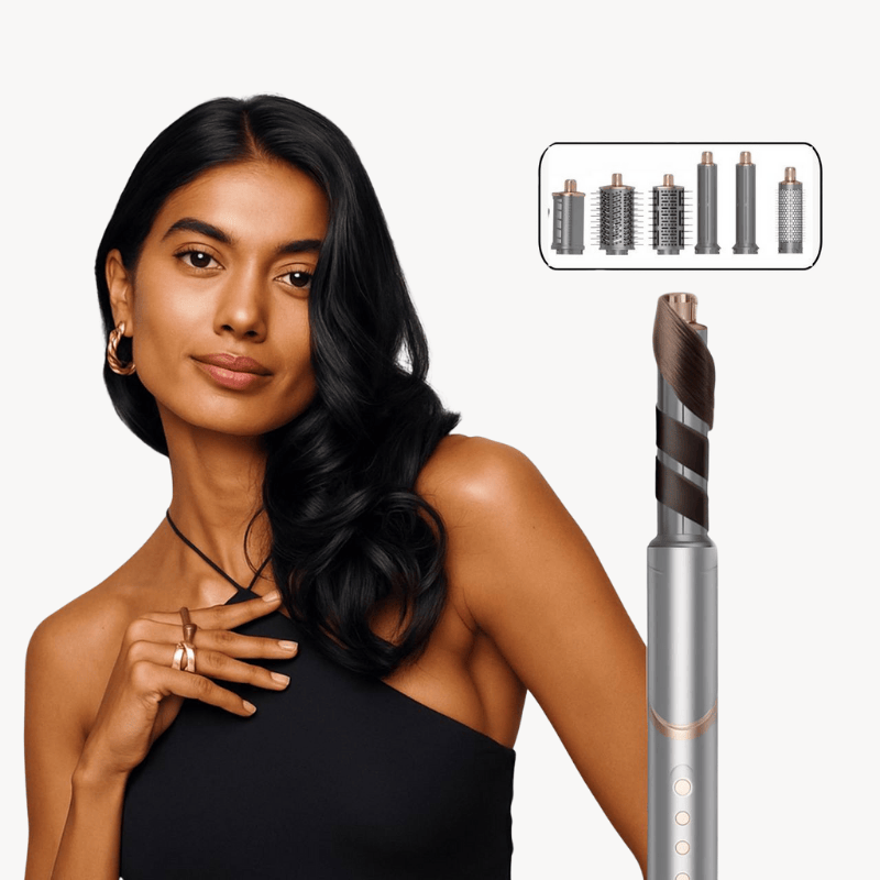 Luxeraum.de Hair Styling Tool Sets Airstyler 8 in 1 mit Coanda-Luftstrom – Haarstyler mit 8 Aufsätzen, 1400W, Cold Shot
