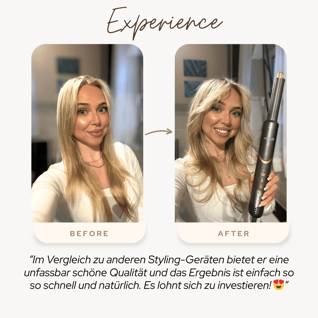 Luxeraum.de Hair Styling Tool Sets Airstyler 8 in 1 mit Coanda-Luftstrom – Haarstyler mit 8 Aufsätzen, 1400W, Cold Shot
