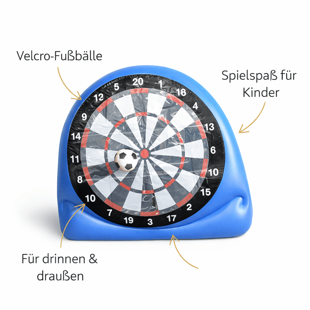 Luxeraum.de Lawn Games Aufblasbares Fußball Dartspiel XXL für Garten und Outdoor inkl. Bälle und Luftpumpe