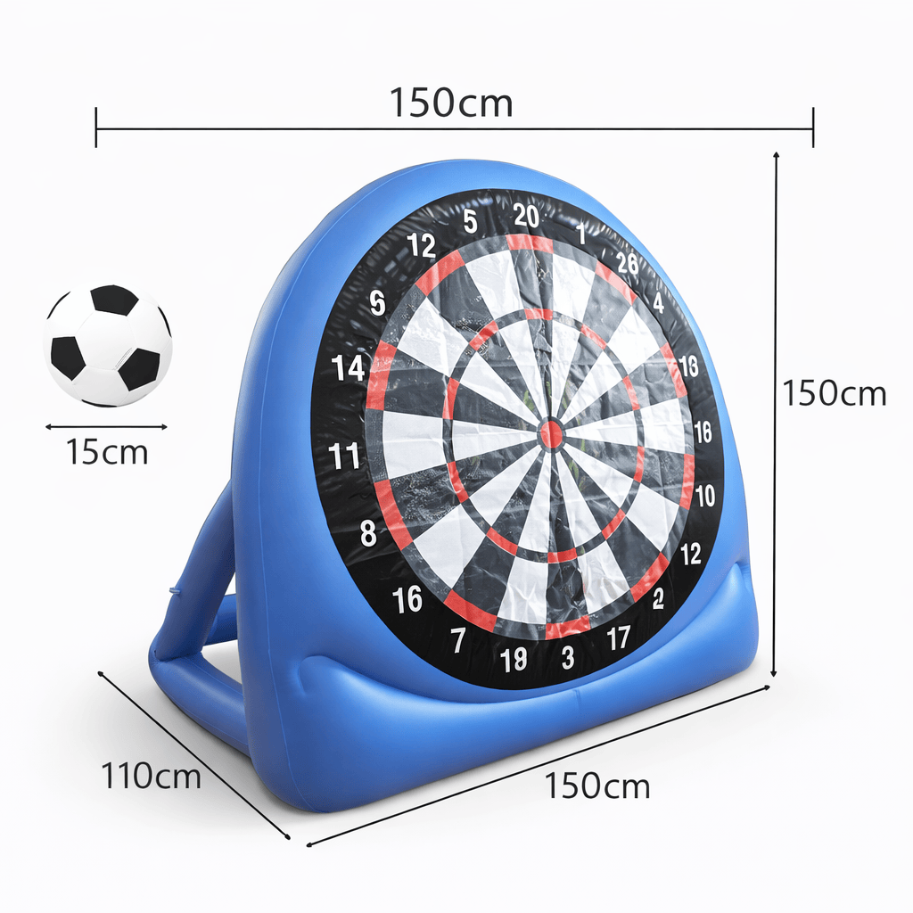 Luxeraum.de Lawn Games Aufblasbares Fußball Dartspiel XXL für Garten und Outdoor inkl. Bälle und Luftpumpe