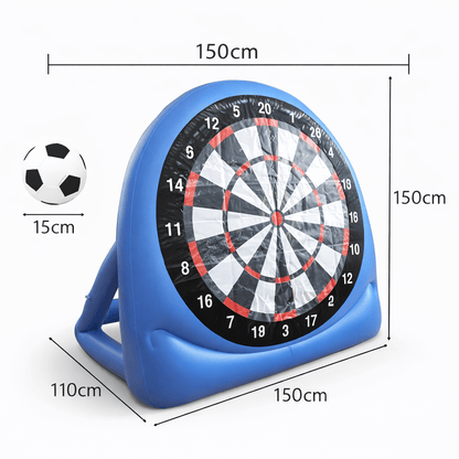 Luxeraum.de Lawn Games Aufblasbares Fußball Dartspiel XXL für Garten und Outdoor inkl. Bälle und Luftpumpe