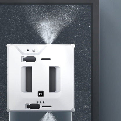 Luxeraum.de Glass Cleaners Automatischer Fenster- und Glasreinigungsroboter, ausgestattet mit einem vierstufigen Wassersprühsystem, achtstufigem Sicherheitsschutz, kollisionsresistenter Kantenerkennung und intelligenter Routenplanungsfunktion.