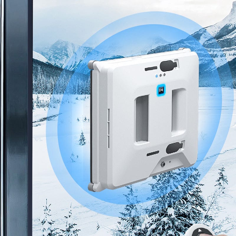 Luxeraum.de Glass Cleaners Automatischer Fenster- und Glasreinigungsroboter, ausgestattet mit einem vierstufigen Wassersprühsystem, achtstufigem Sicherheitsschutz, kollisionsresistenter Kantenerkennung und intelligenter Routenplanungsfunktion.