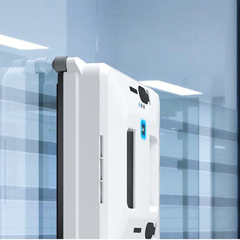 Luxeraum.de Glass Cleaners Automatischer Fenster- und Glasreinigungsroboter, ausgestattet mit einem vierstufigen Wassersprühsystem, achtstufigem Sicherheitsschutz, kollisionsresistenter Kantenerkennung und intelligenter Routenplanungsfunktion.