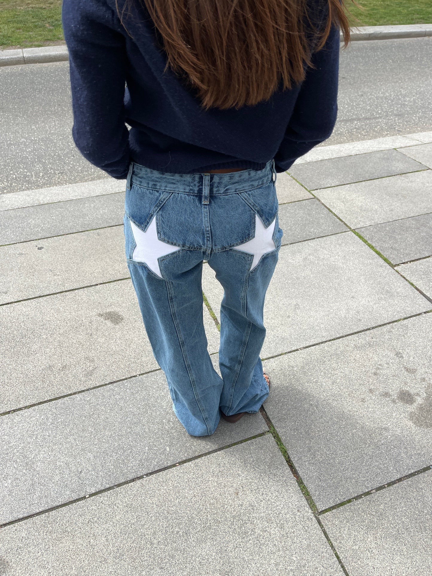 Luxeraum.de Jeggings Baggy Jeans Streetwear – Baumwoll-Denim – Sternendetail & Baggy-Schnitt – Damen