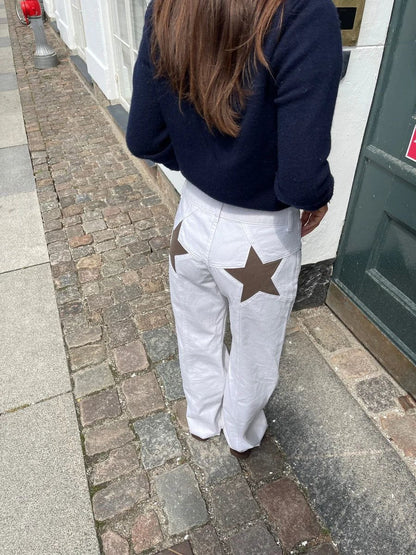 Luxeraum.de Jeggings Baggy Jeans Streetwear – Baumwoll-Denim – Sternendetail & Baggy-Schnitt – Damen