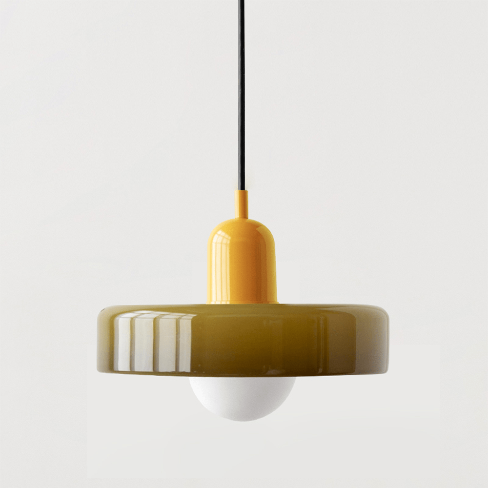 Luxeraum.de Ceiling Light Fixtures Bauhaus Hängeleuchte - Farbigem Glas - Modernes Design - Verstellbarem Kabel