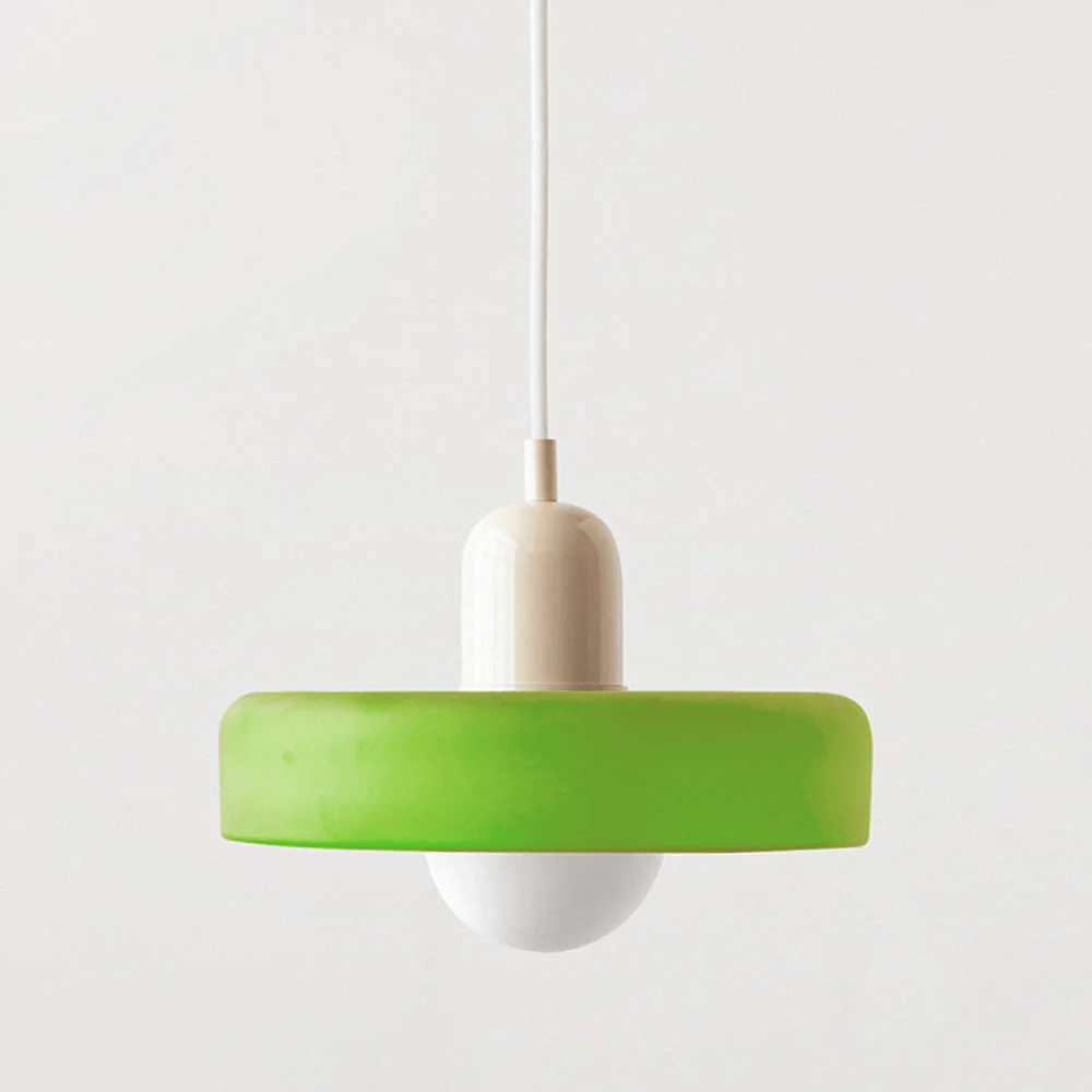Luxeraum.de Ceiling Light Fixtures Eisgrün / Beige Bauhaus Hängeleuchte - Farbigem Glas - Modernes Design - Verstellbarem Kabel