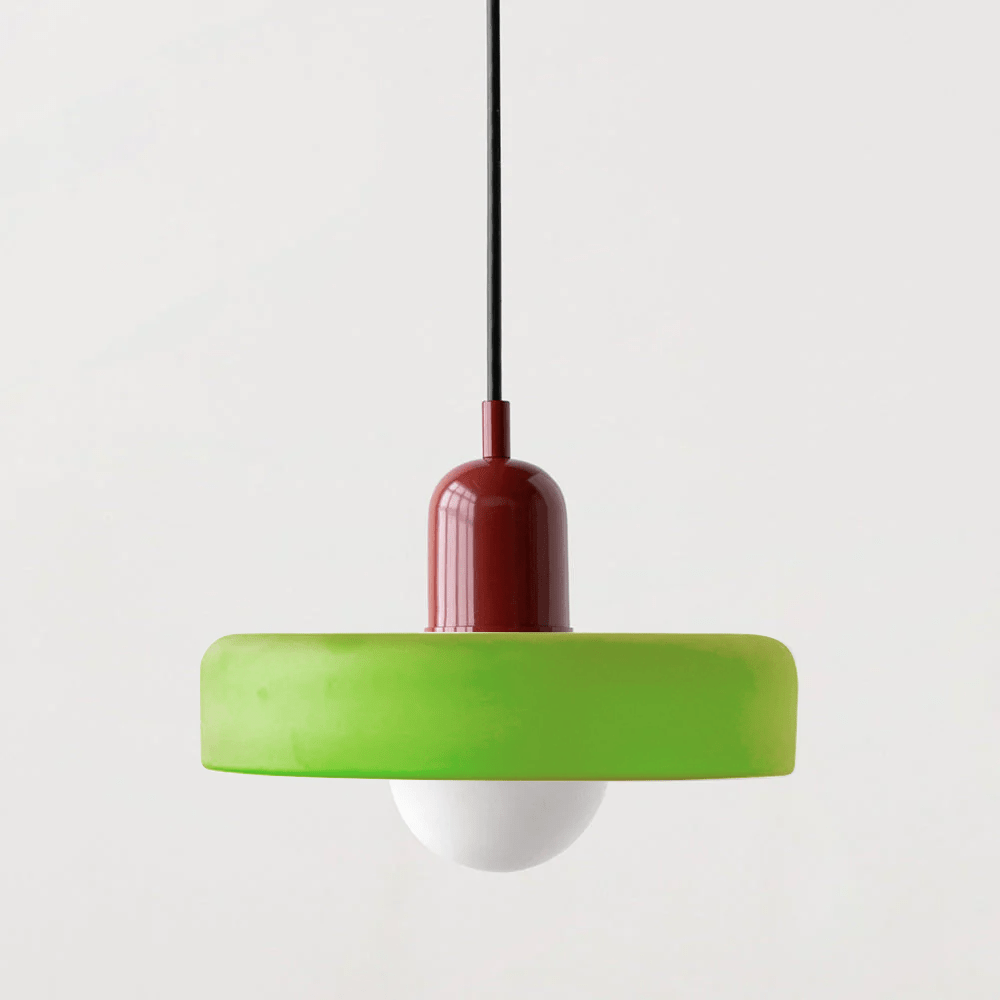 Luxeraum.de Ceiling Light Fixtures Eisgrün / Rot Bauhaus Hängeleuchte - Farbigem Glas - Modernes Design - Verstellbarem Kabel