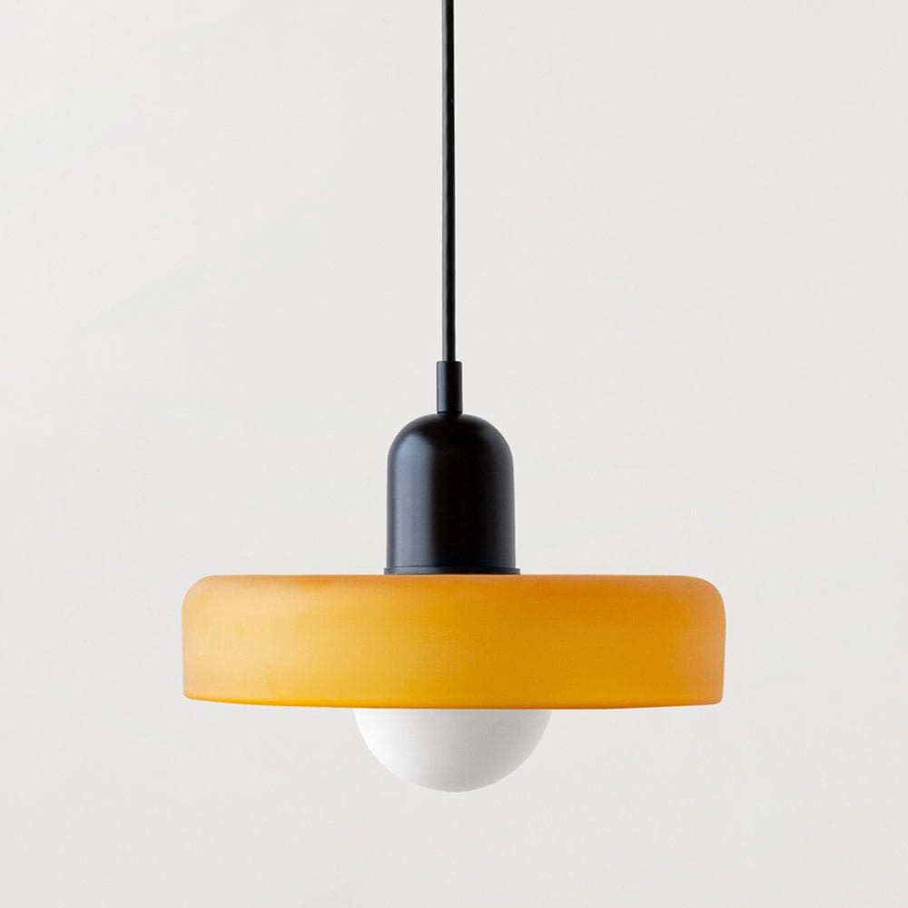 Luxeraum.de Ceiling Light Fixtures Gelb / Schwarz Bauhaus Hängeleuchte - Farbigem Glas - Modernes Design - Verstellbarem Kabel