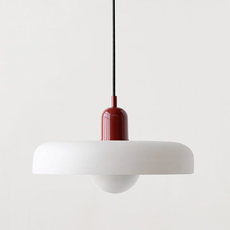 Luxeraum.de Ceiling Light Fixtures Weiß / Rot Bauhaus Hängeleuchte - Farbigem Glas - Modernes Design - Verstellbarem Kabel