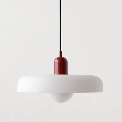 Luxeraum.de Ceiling Light Fixtures Weiß / Rot Bauhaus Hängeleuchte - Farbigem Glas - Modernes Design - Verstellbarem Kabel
