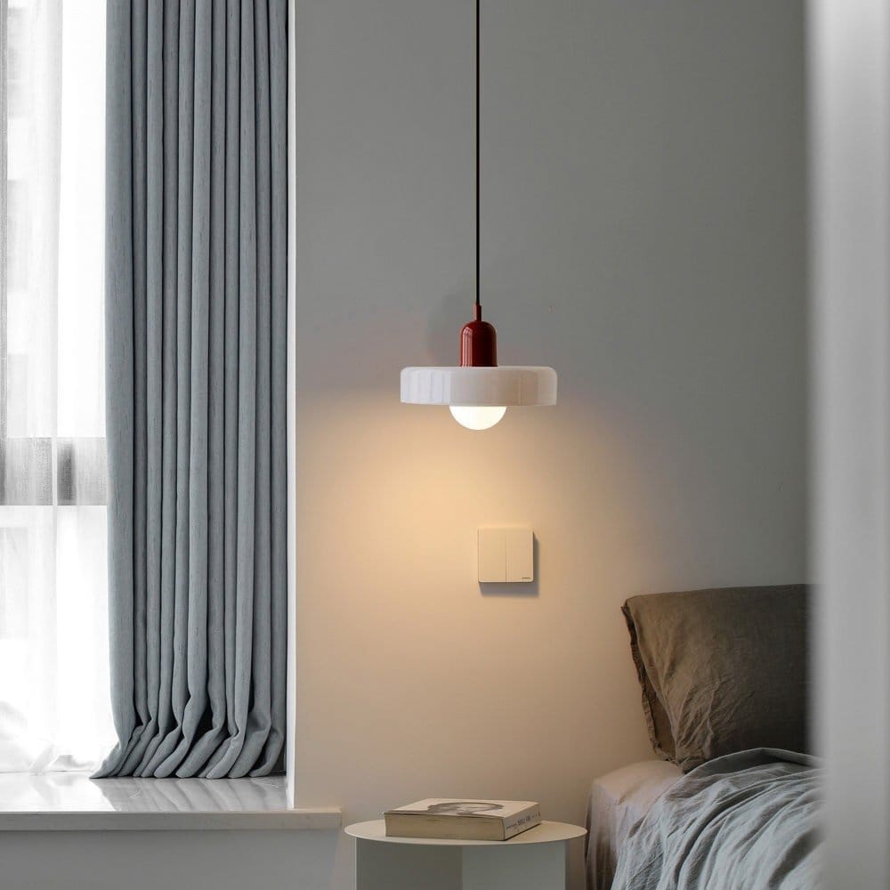 Luxeraum.de Ceiling Light Fixtures Bauhaus Hängeleuchte - Farbigem Glas - Modernes Design - Verstellbarem Kabel